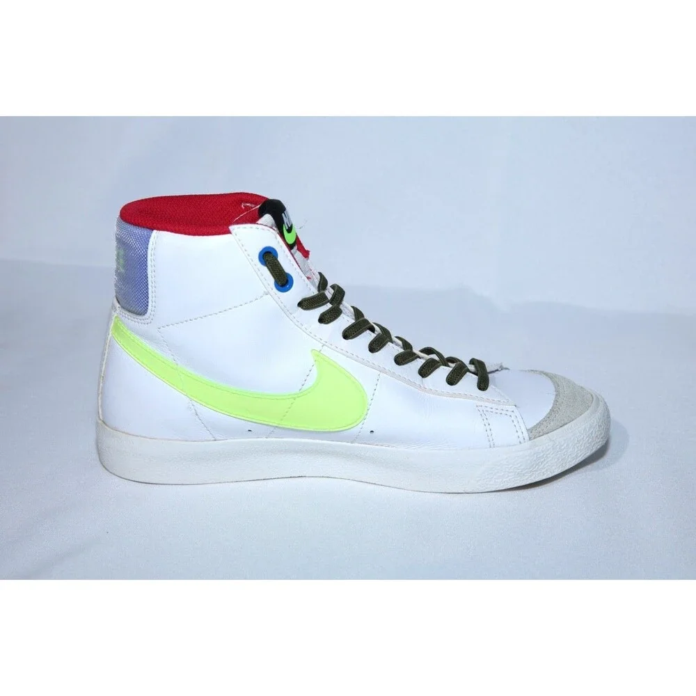 Nike Blazer Mid 77 GS White Volt Royal DV2234-100 Sz 7Y Womens 8.5